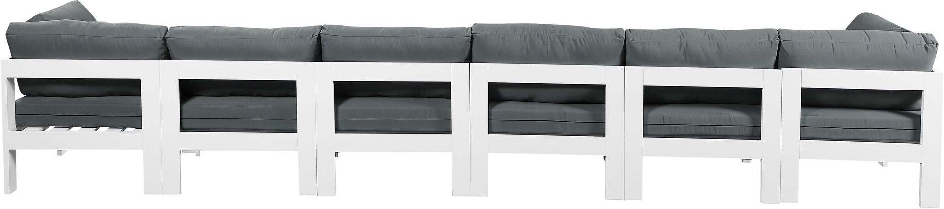 Nizuc - Outdoor Patio 6 Seat Modular Sofa With White Frame