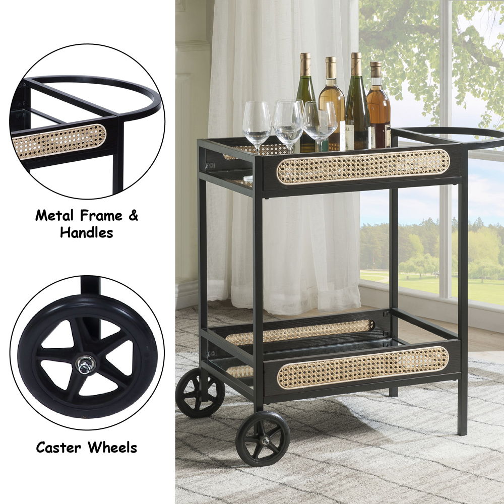 Colson - Serving Cart - Black Finish
