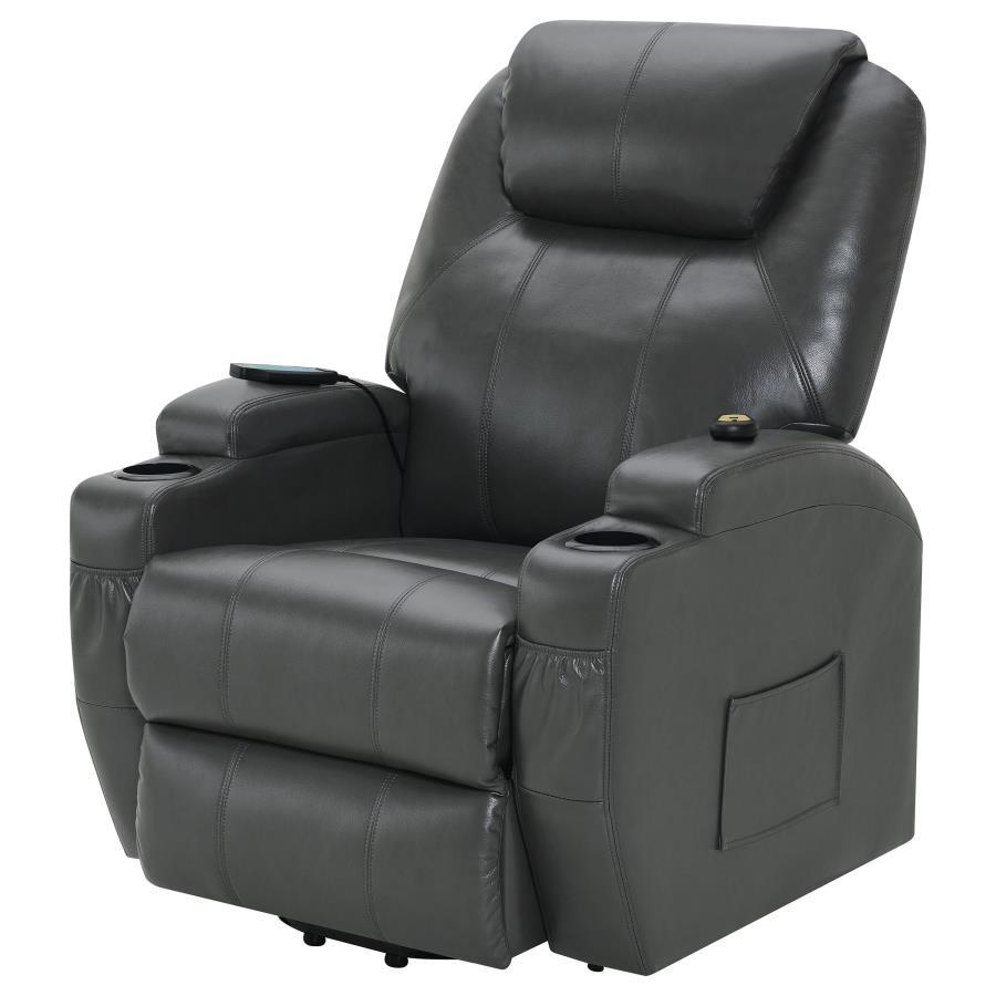 Sanger - Upholstered Power Lift Massage Recliner