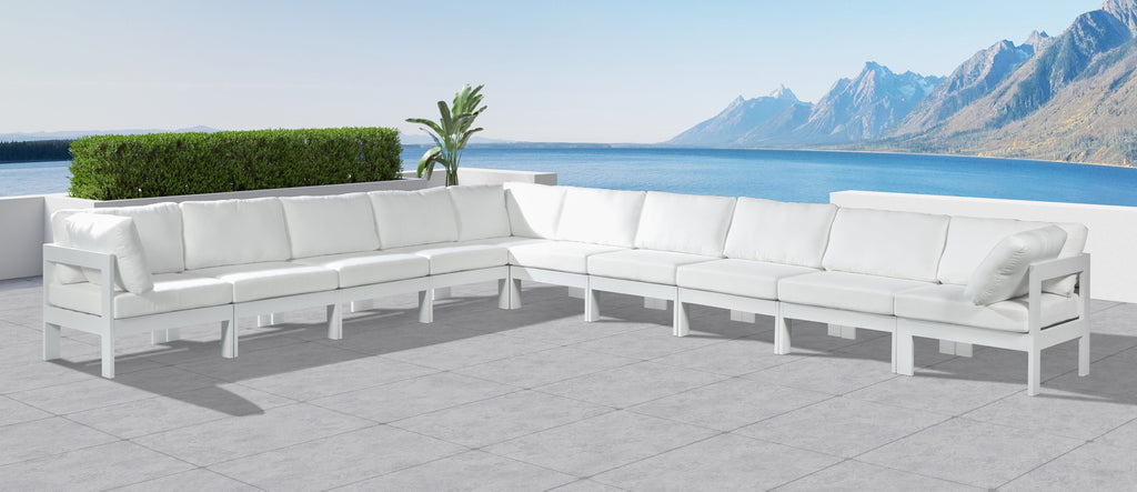 Nizuc - Outdoor Patio 10 Piece Modular Sectional With White Frame