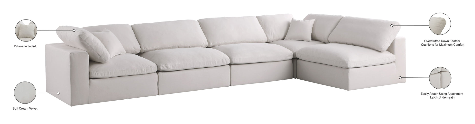 Plush - 5 Piece Modular Sectional