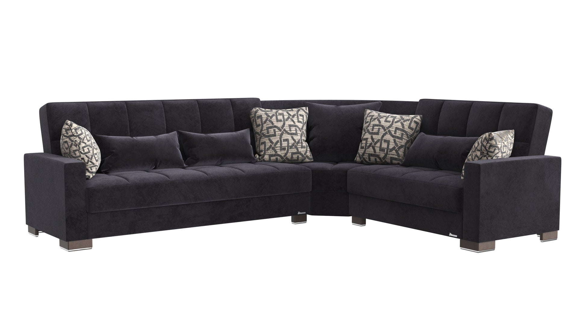 Ottomanson Armada - Upholstered Convertible Sectional With Storage - Microfiber