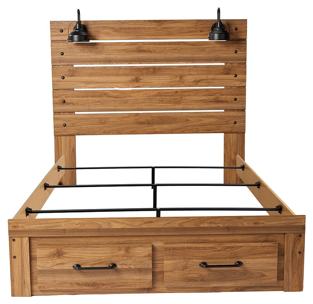 Pasklyn - Brown - Queen Panel Storage Bed