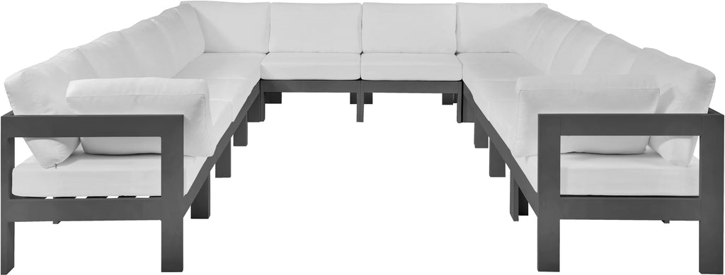 Nizuc - Outdoor Patio 12 Piece Modular Sectional With Gray Frame