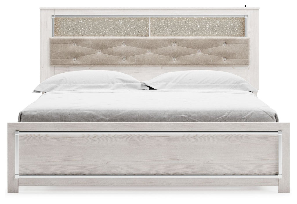 Altyra - White - King Bookcase Panel Bed
