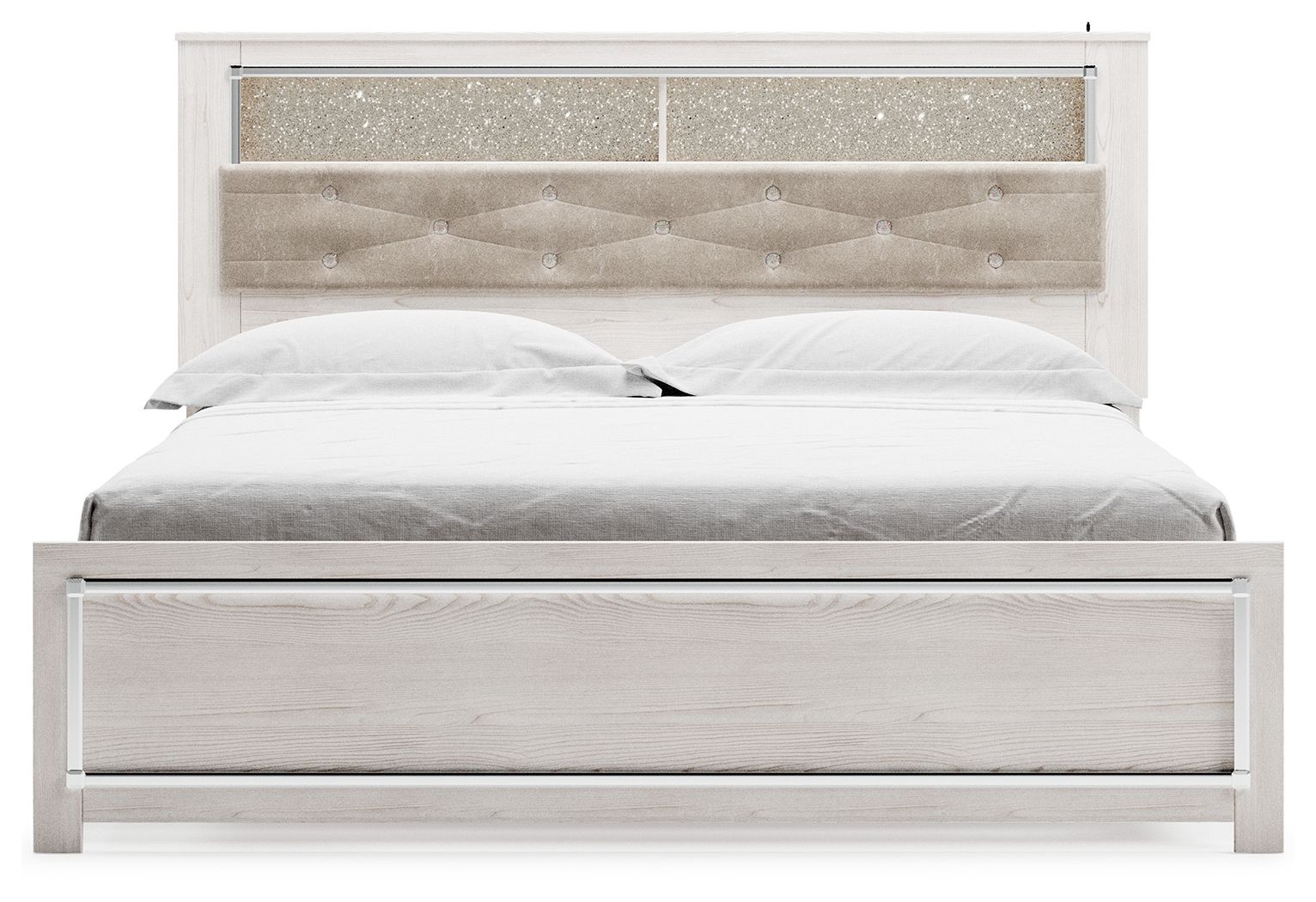 Altyra - White - King Bookcase Panel Bed