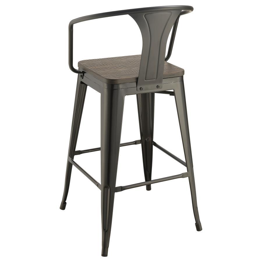 Cavalier - Metal Bar Chair (Set of 2) - Dark Elm And Matte Black