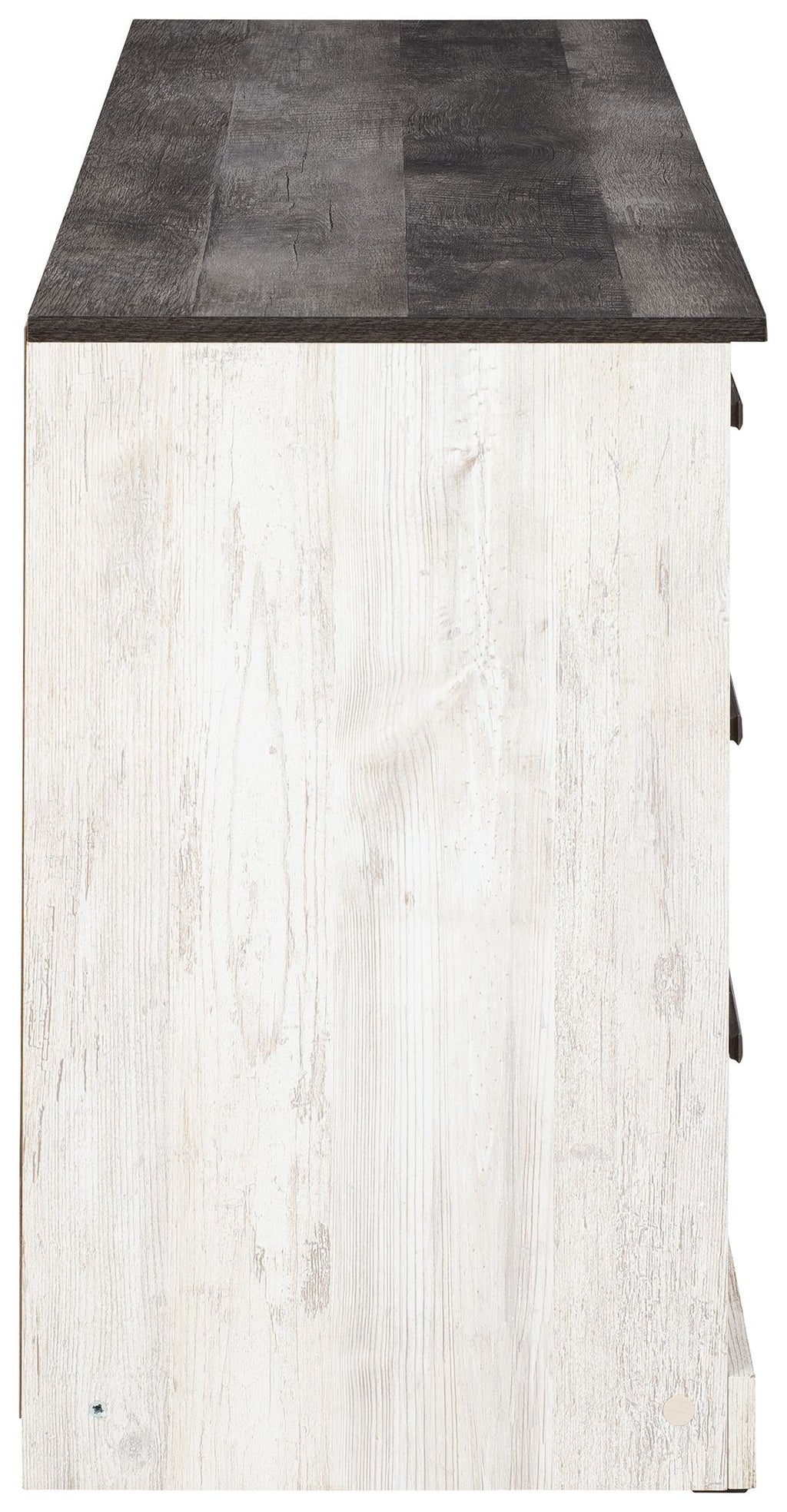 Shawburn - White / Black / Gray - Six Drawer Dresser - Pewter-tone pulls