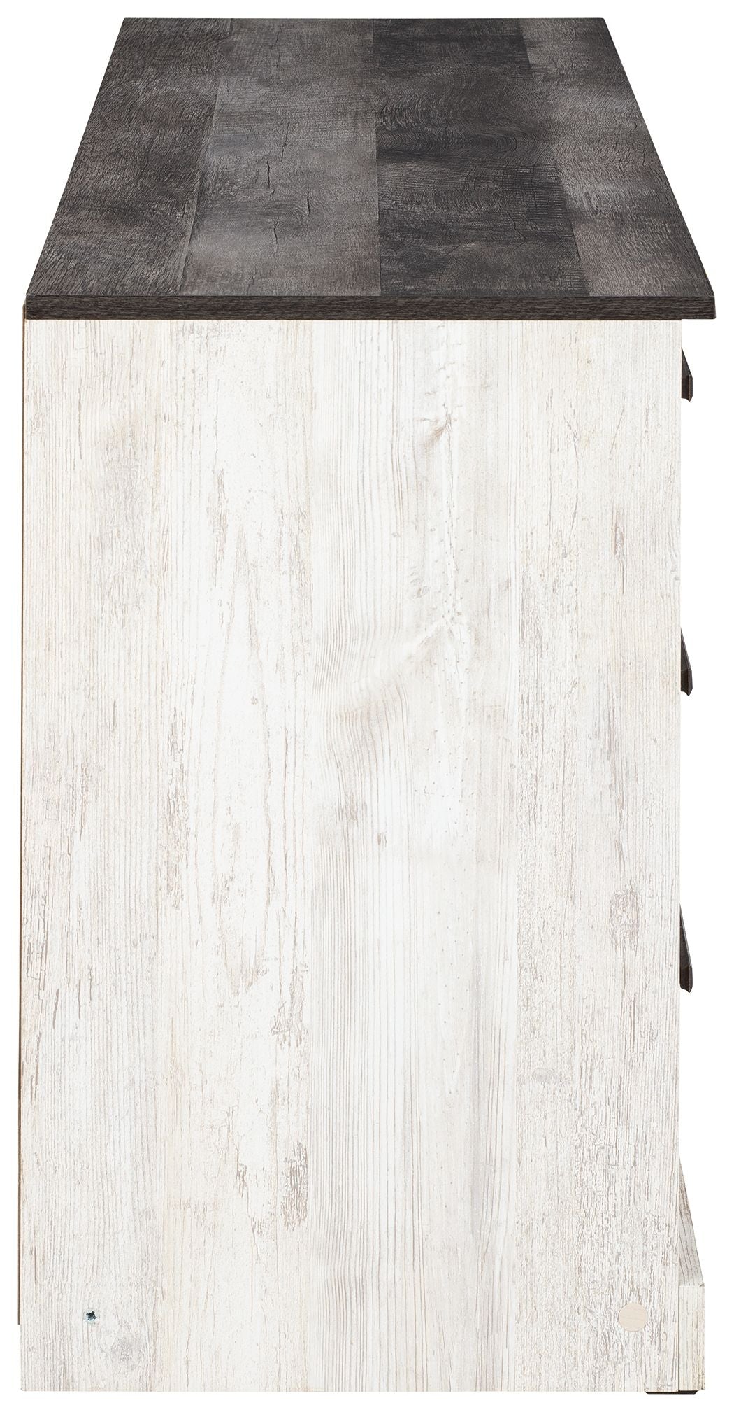 Shawburn - White / Black / Gray - Six Drawer Dresser - Pewter-tone pulls