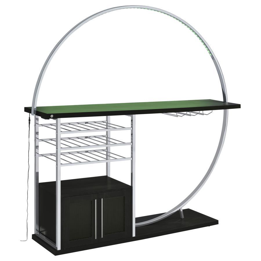 Risley - 2-Door Circular LED Home Bar With Wine Storage