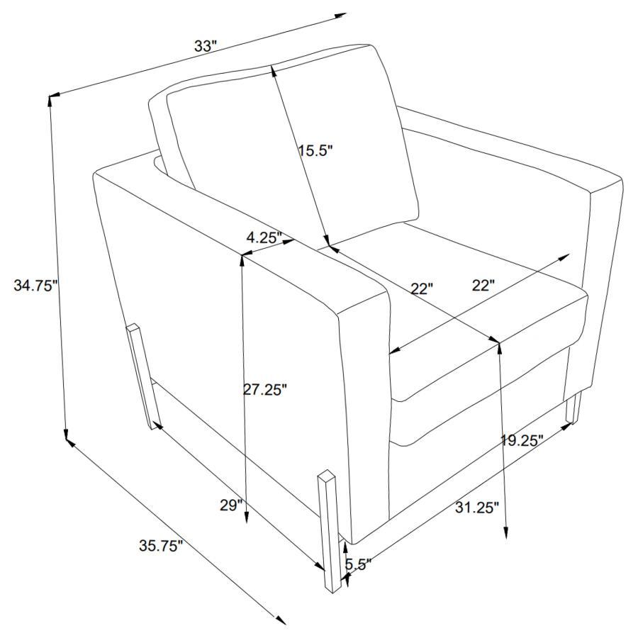 Tilly - Upholstered Track Arm Sofa Set