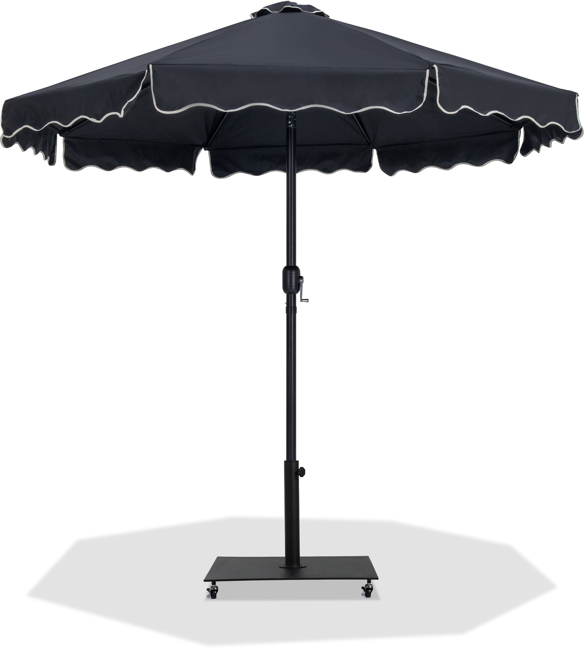 Amalfi - Aluminum Patio Umbrella - Black Base / Black Pole