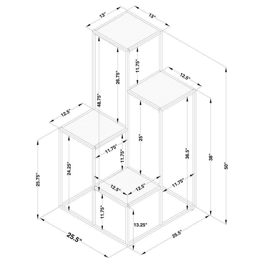 Rito - 4-Tier Multi - Display Shelf - Rustic Brown And Black