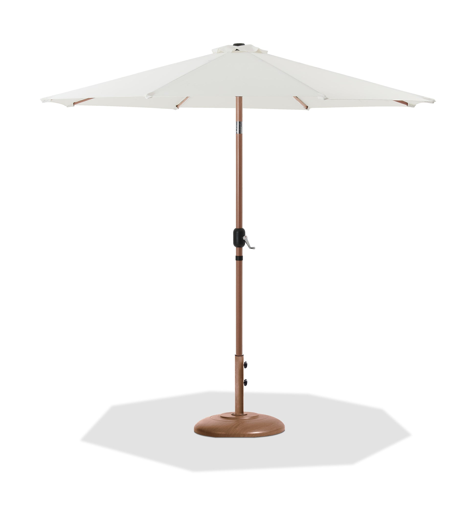 Fiji - Aluminum Patio Umbrella With Round Teak Base