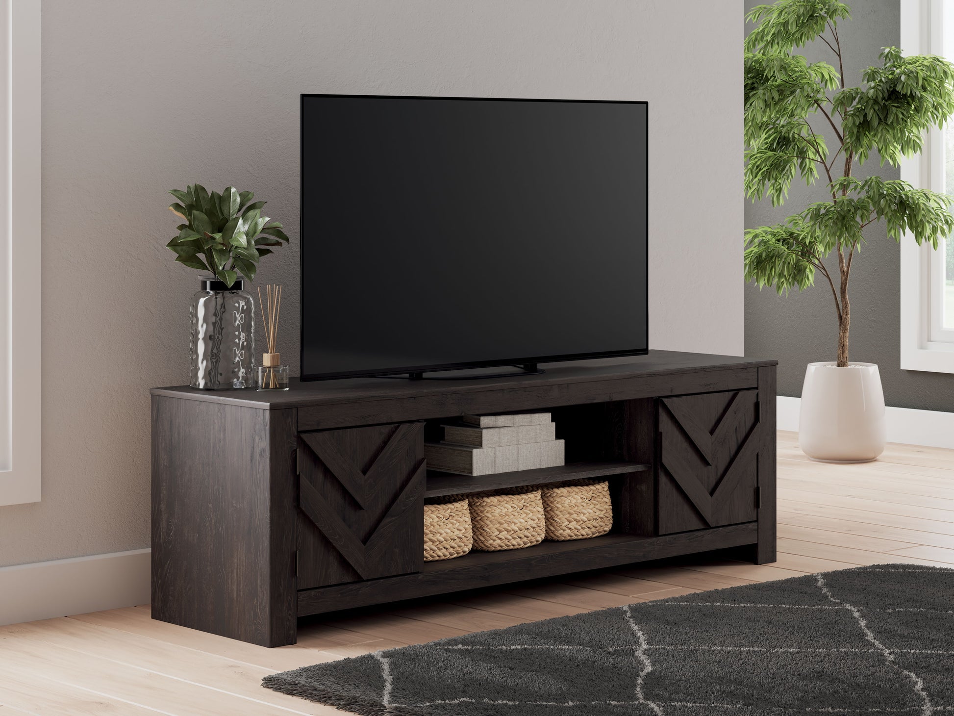 Cayboni - LG TV Stand With Fireplace Option