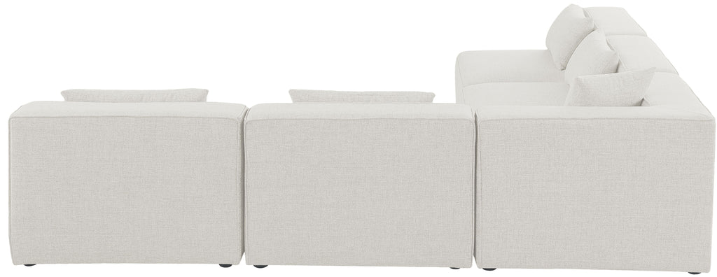 Cube - Linen 5 Piece Modular Corner Armless Sectional