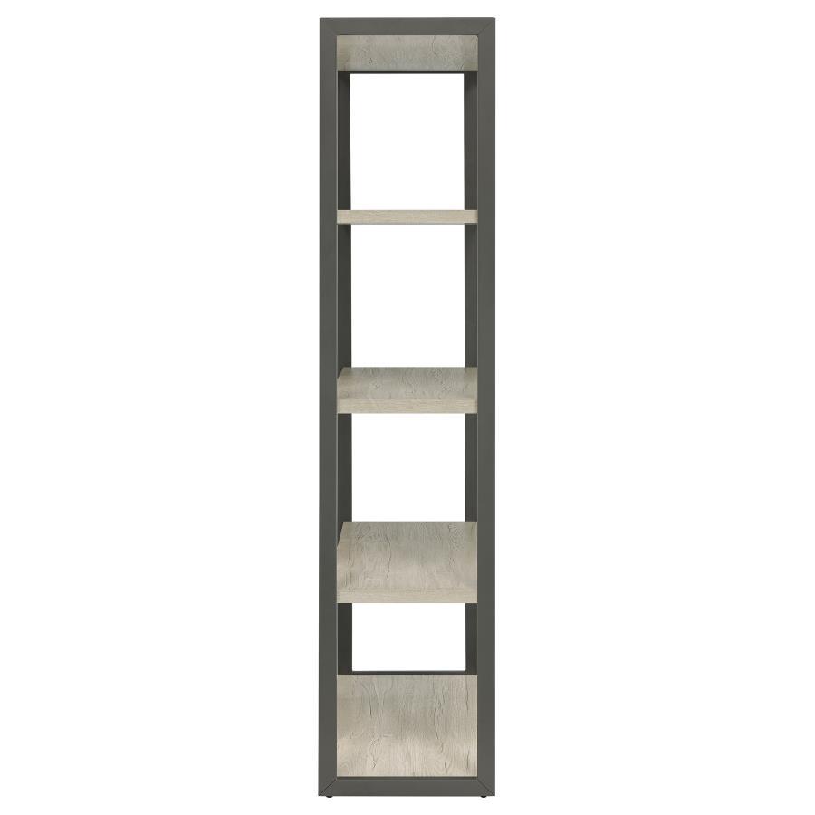Loomis - 72" 4-Shelf Bookshelf - Whitewashed Gray