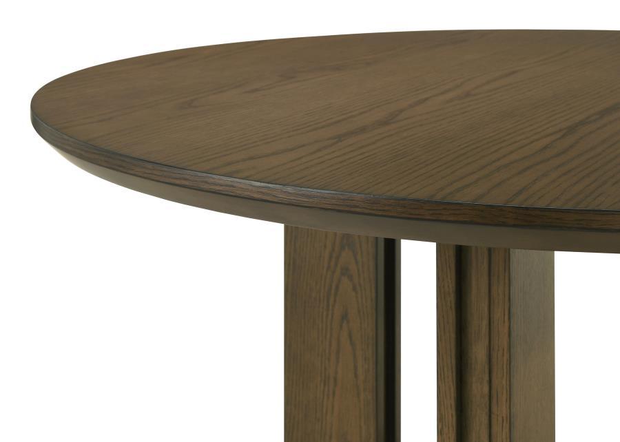 Ottowa - Round Wood Dining Table With Shelf - Brown