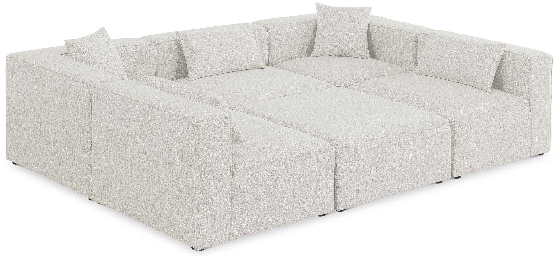Cube - Linen 6 Piece Modular Sectional