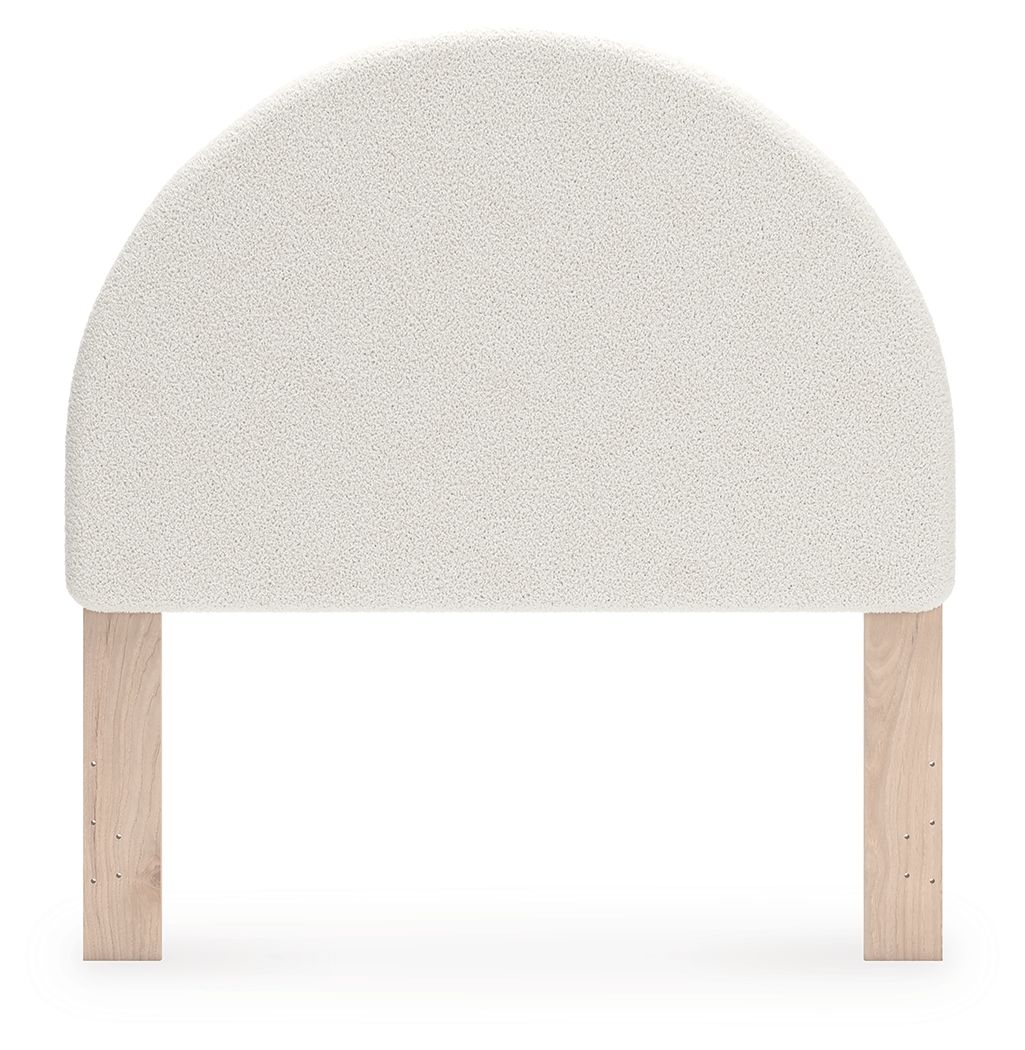 Arloster - White / Tan - Full Upholstered Panel Headboard