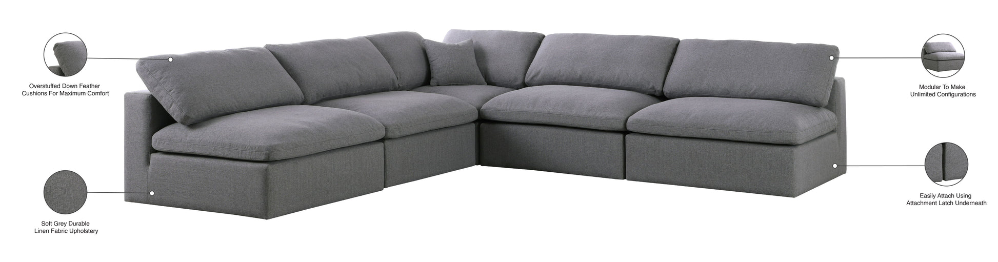 Serene - 5 Piece Modular Sectional