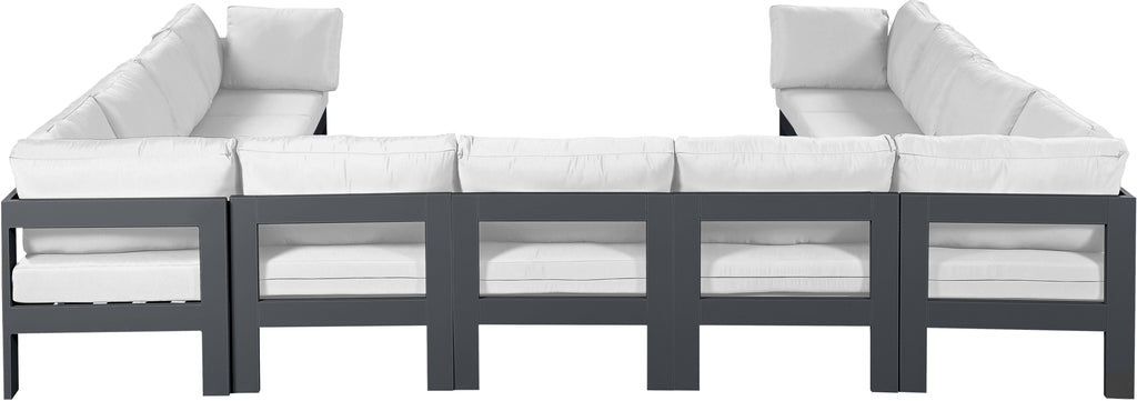 Nizuc - Outdoor Patio 11 Piece Modular Sectional With Gray Frame