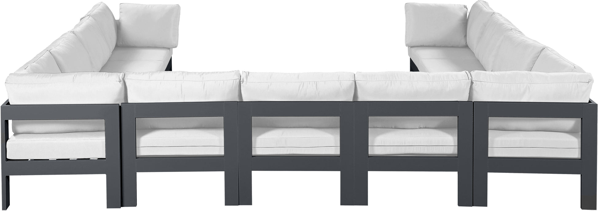 Nizuc - Outdoor Patio 11 Piece Modular Sectional With Gray Frame