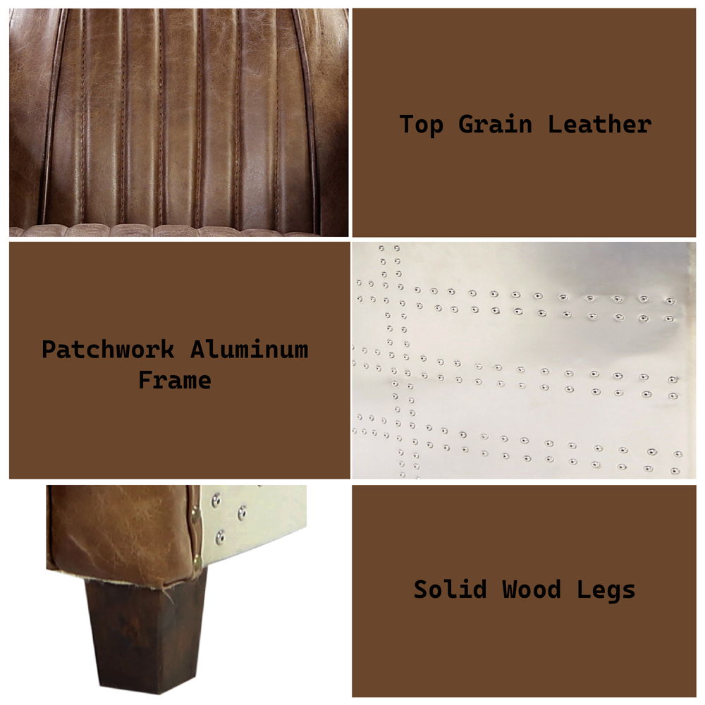 Brancaster - Chair - Retro Brown Top Grain Leather & Aluminum