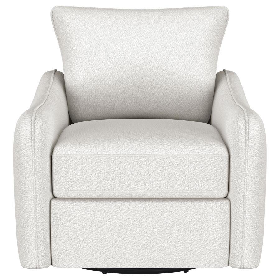 Madia - Upholstered Sloped Arm Swivel Glider Chair - Vanilla