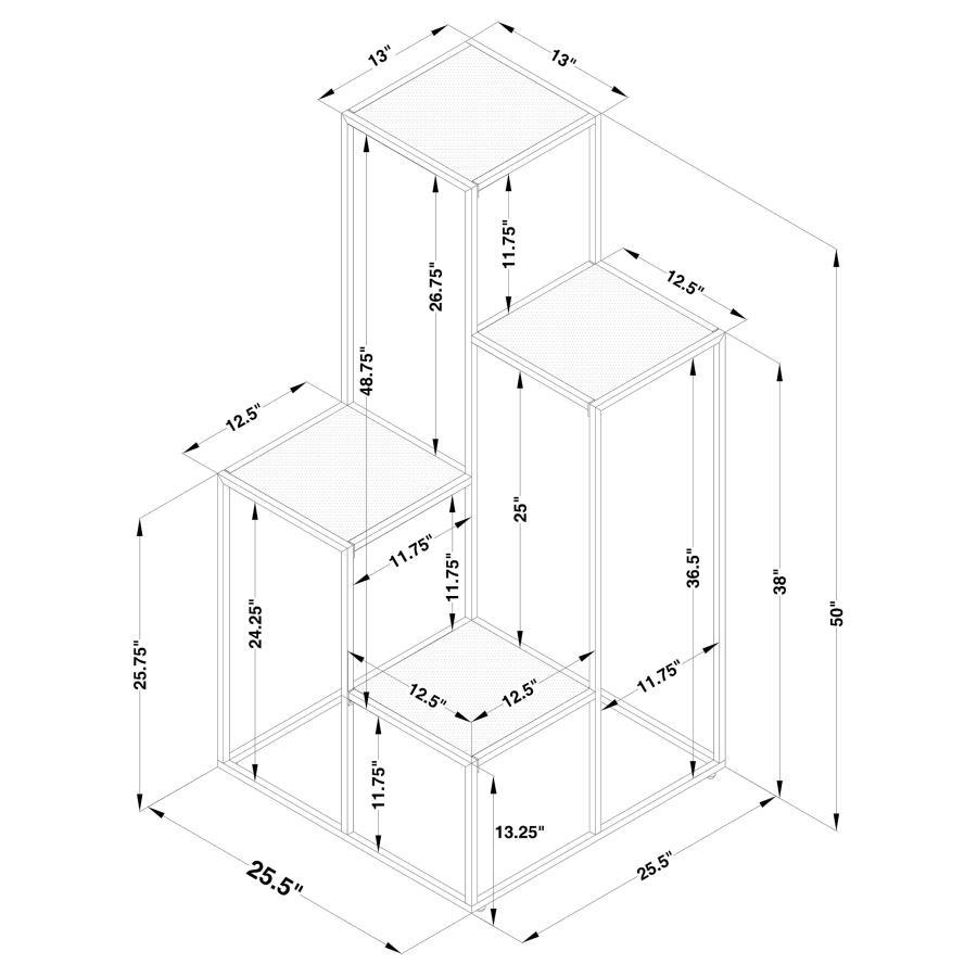 Rito - 4-Tier Multi - Display Shelf - Rustic Brown And Black