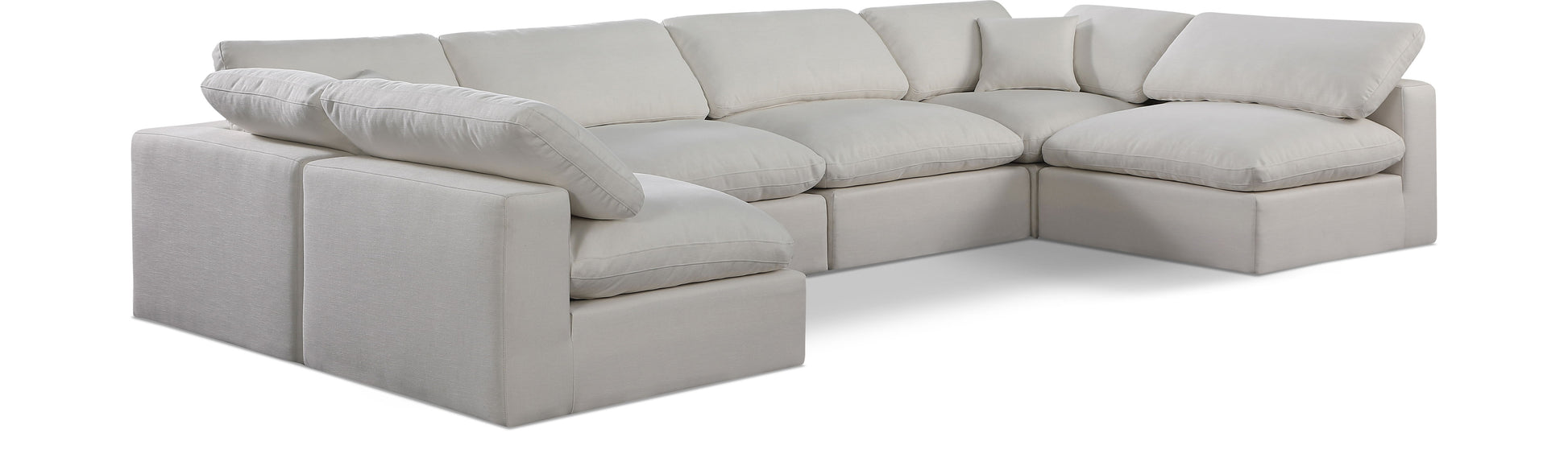 Comfy - 6 Piece Linen Modular Armless Sectional