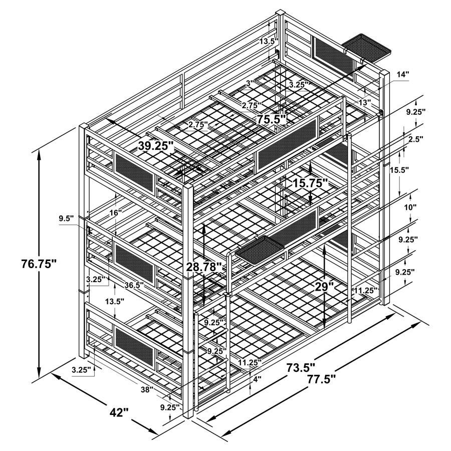 Rogen - Triple Bunk Bed