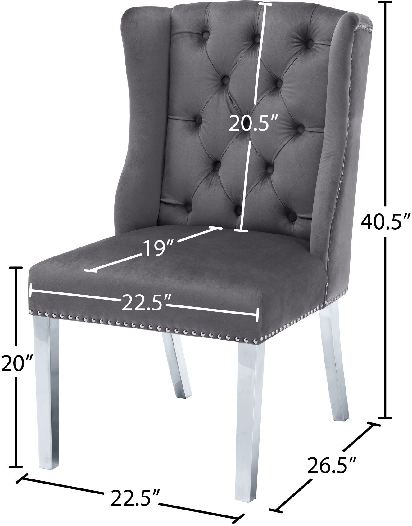 Suri - Dining Chair with Chrome Legs (Set of 2)