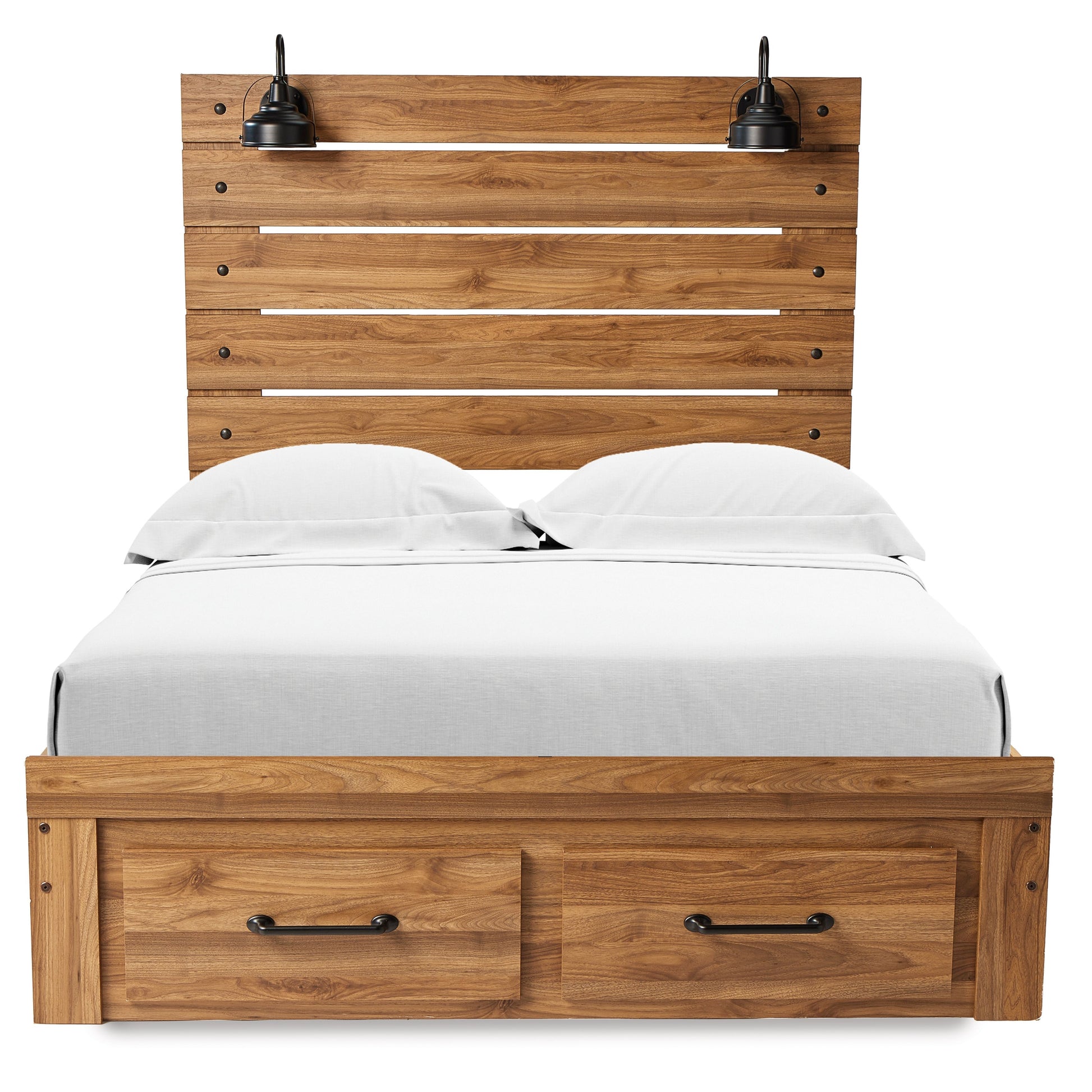 Pasklyn - Brown - King Panel Storage Bed