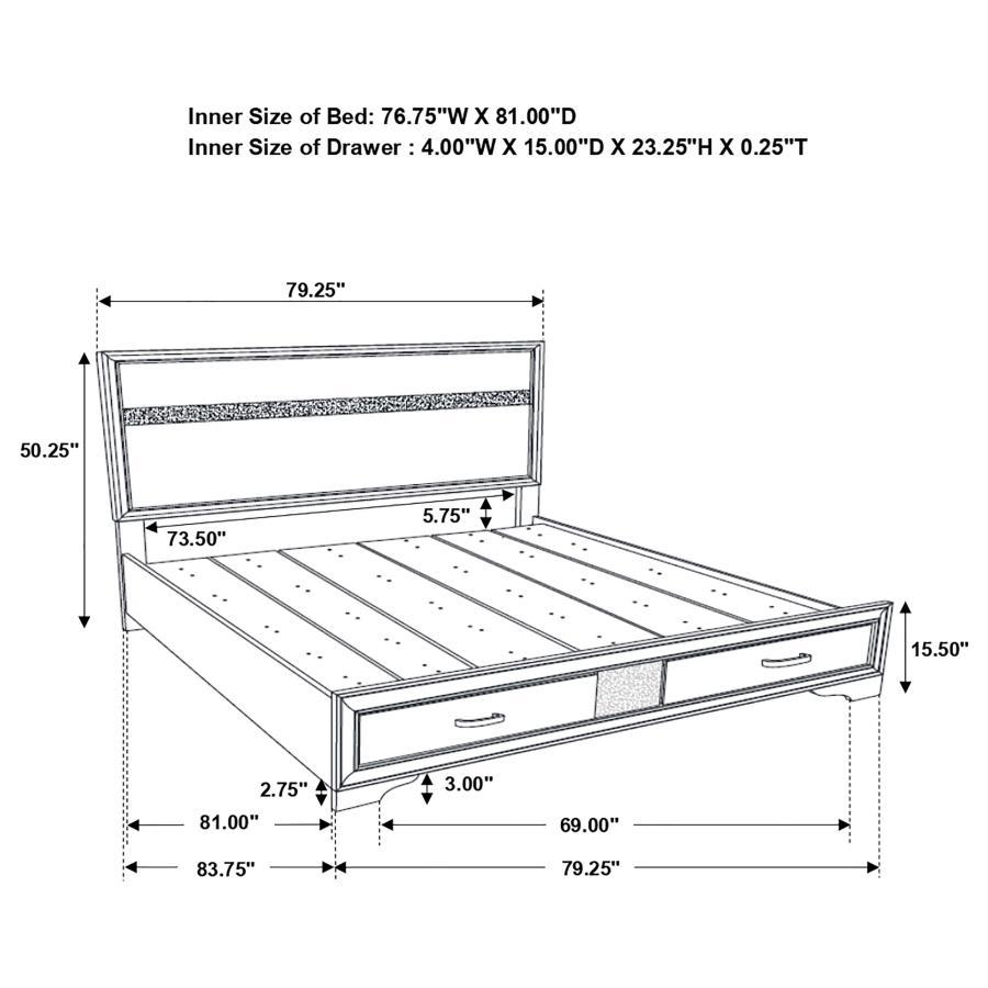 Miranda - Storage Wood Panel Bed