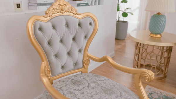 HD-9041 - Chair - Gray / Gold