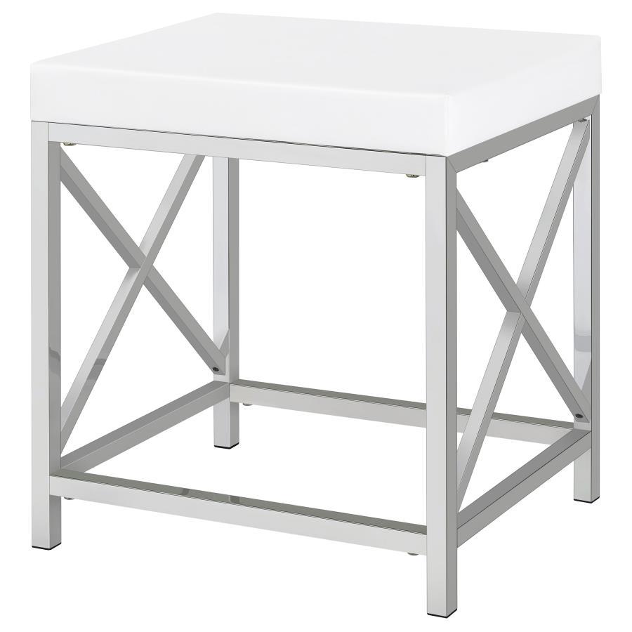 Eliza - Vanity Set With Lighting & Stool - White And Chrome