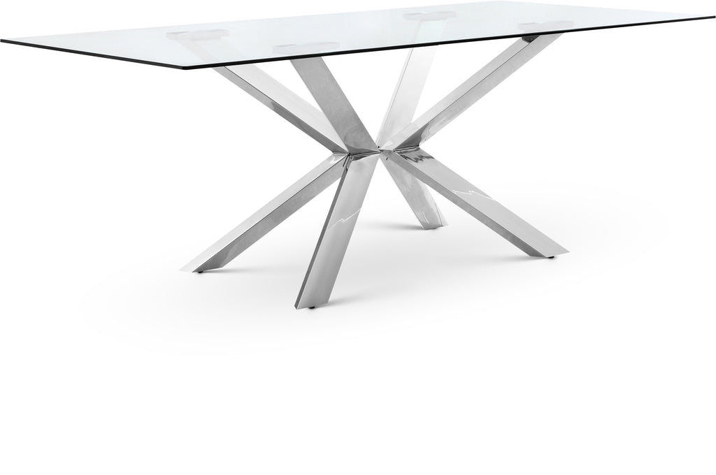 Juno - Dining Table - Pearl Silver - Glass