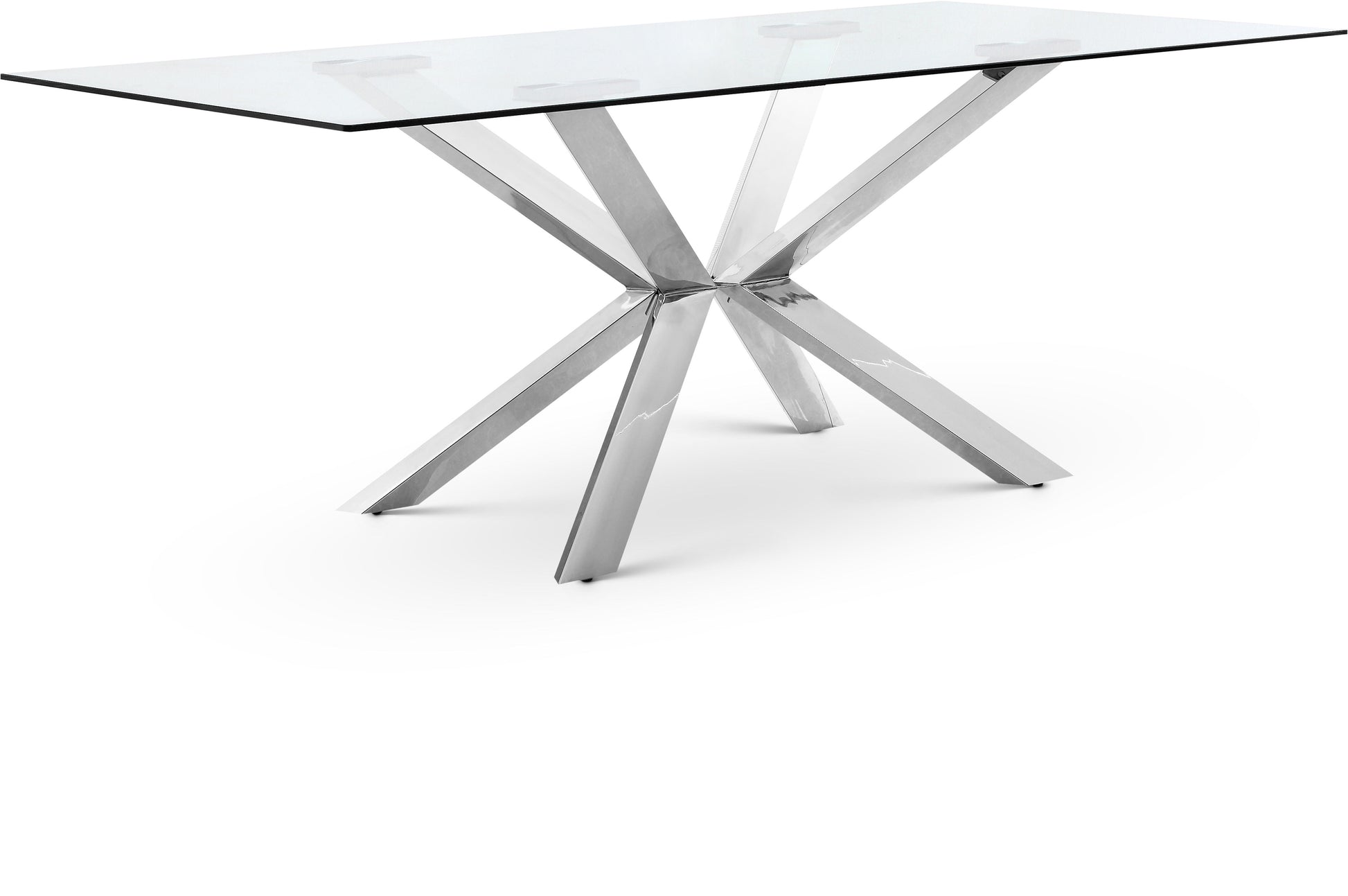 Juno - Dining Table - Pearl Silver - Glass