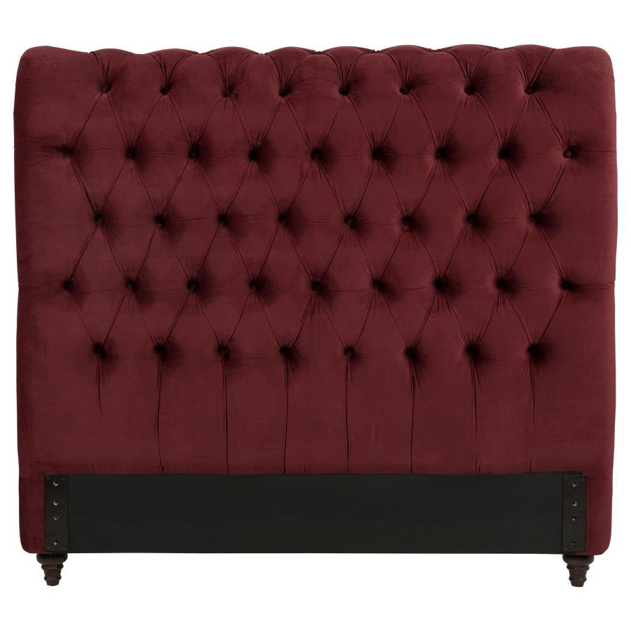 Devon - Upholstered Full Headboard - Wine Red