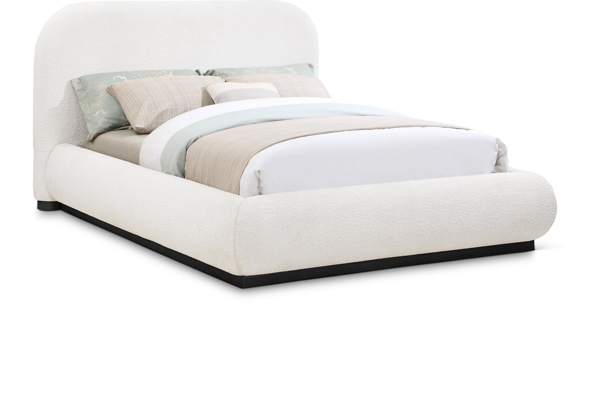Vaughn - Boucle Bed With Black Base