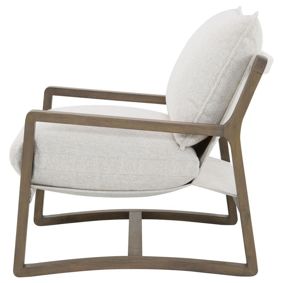 Geneva - Boucle Upholstered Wood Arm Accent Chair - Sand