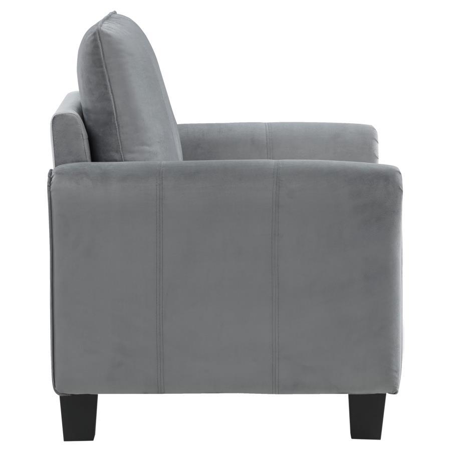 Davis - Upholstered Rolled Arm Accent Chair - Gray