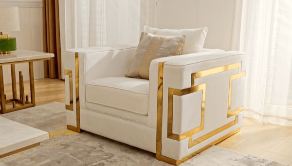 HD-2131 - Chair - White / Gold