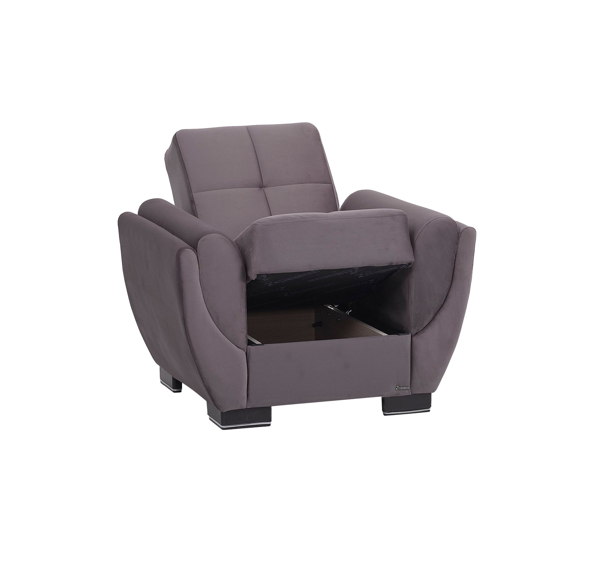 Ottomanson Armada Air - Upholstered Convertible Armchair With Storage - Microfiber