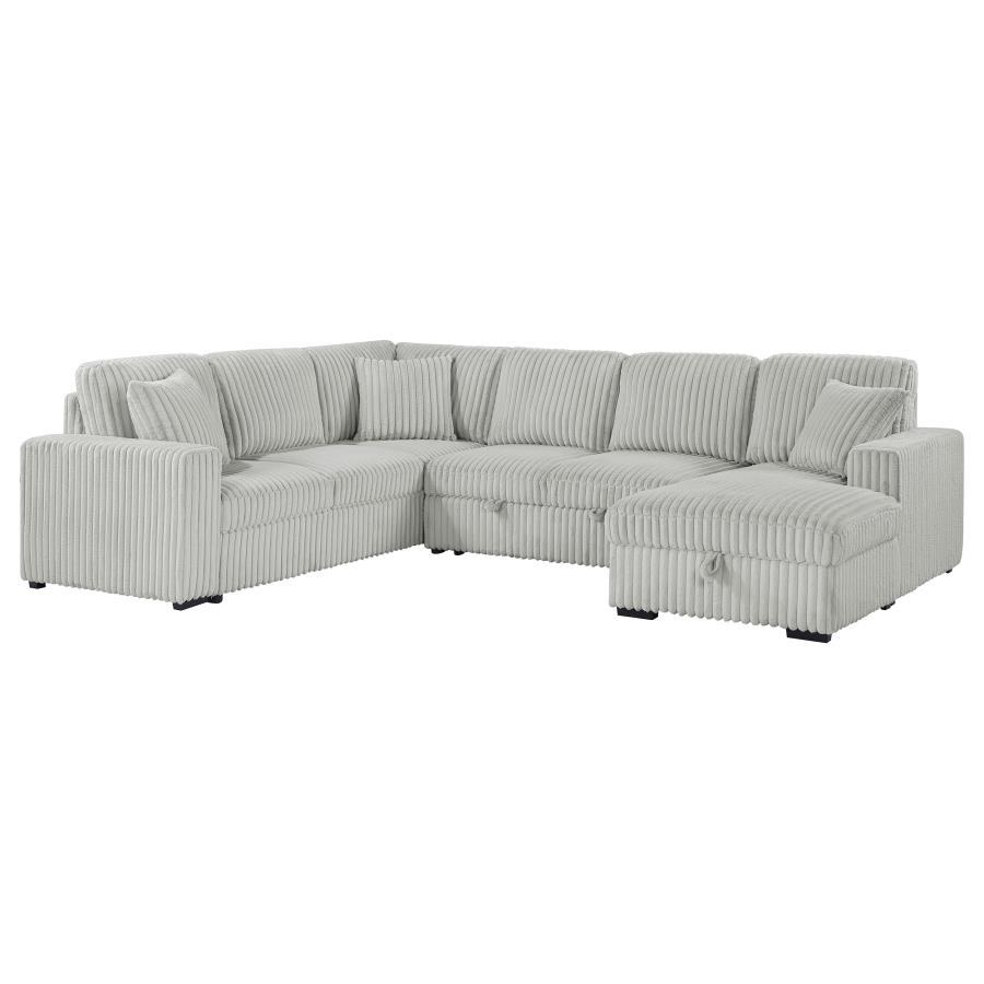 Devonshire - Sleeper Sectional Sofa Storage Chaise - Gray