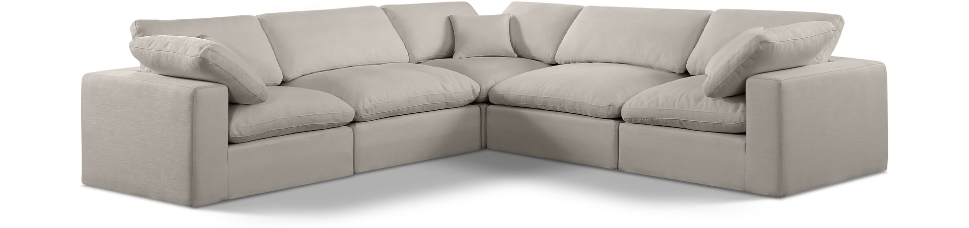 Comfy - 5 Piece Linen Modular Corner Sectional