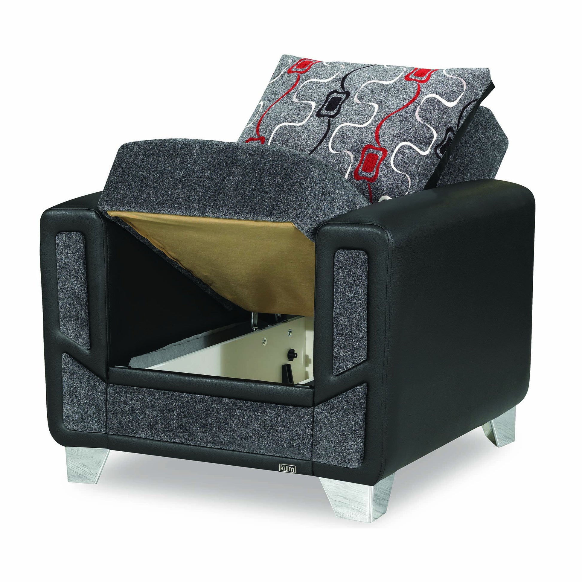 Ottomanson Mondo Modern - Upholstered Convertible Armchair With Storage