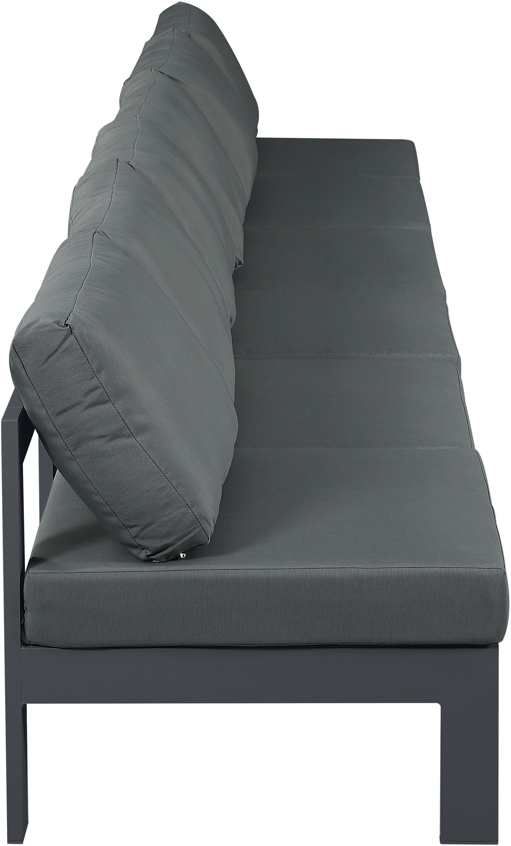 Nizuc - Outdoor Patio 6 Seat Armless Modular Sofa With Gray Frame