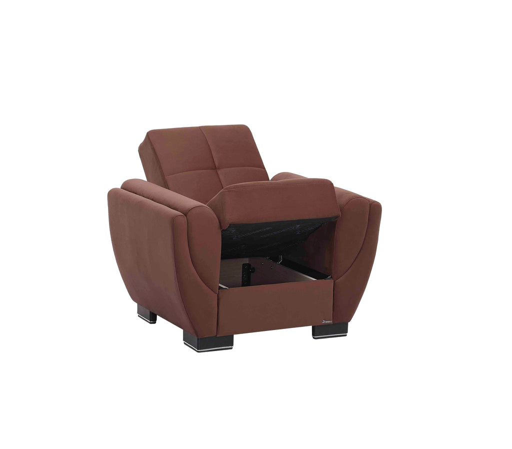 Ottomanson Armada Air - Upholstered Convertible Armchair With Storage - Microfiber